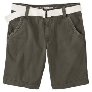Mossimo Supply Co. Mens Belted Flat Front Shorts   Muddied Basil 36