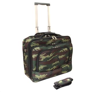 World Traveler Camouflage Rolling 17 inch Laptop Case (Green camouflage patternComputer Sleeve Size: Fits most 17 inch laptopsPadding: YesPockets: 2Dual gusset designSpacious top zip fully padded main compartmentVelcro staps to properly secure laptops in 