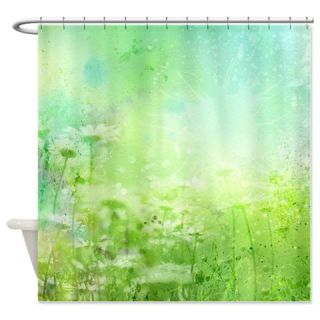  Green Watercolor Floral Shower Curtain  Use code FREECART at Checkout