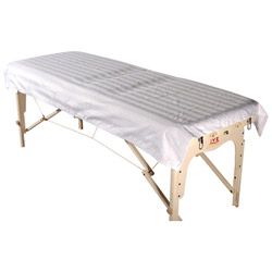 Massage Table Satin Fabric Flat Sheets (pack Of 2) (WhiteDimensions: 72 inches long x 37 inches wideMaterials: 50 percent cotton/50 percent teryleneCare instructions: Machine washableClients will feel pampered resting on these soft, beautiful flat table s