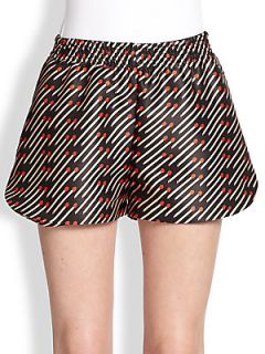 Stella McCartney Matchstick Print Shorts   Black