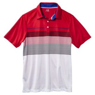 C9 by Champion Mens Advanced Striped Golf Polo Shirt   Red XXXL