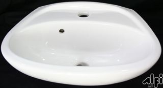 Alfi Brand AB106 Bathroom Sink, Small Wall Mount Porcelain Basin w/Overflow White
