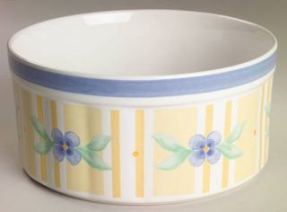 Pfaltzgraff Summer Breeze Souffle, Fine China Dinnerware   Blue Flowers, Yellow