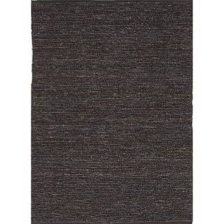 Hand woven Naturals Solid Pattern Gray/ Black Rug (5 X 8)