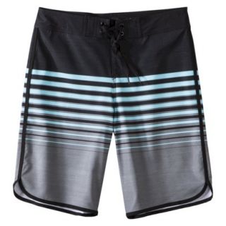 Mossimo Supply Co. Mens 11 Board Shorts   Black/Blue Stripe 34