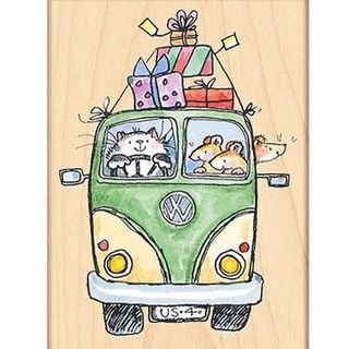 Penny Black Rubber Stamp 3x4in party Bus
