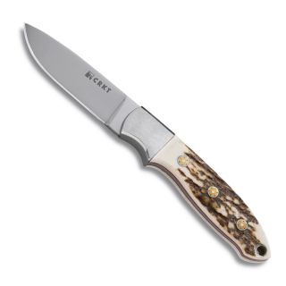 Crkt Kommer Knife Brow Tine Stag Handle Knife With Leather Sheath (brownBlade materials: 9Cr18MoVHandle materials: StagBlade length: 3 inchessHandle length: 4.25 inchesWeight: 0.25Dimensions: 7.25 inchesBefore purchasing this product, please familiarize y