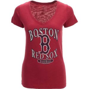 Boston Red Sox 47 Brand MLB Womens Vneck Scrum T Shirt