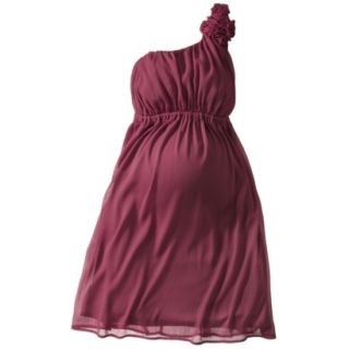 Merona Maternity One Shoulder Rosette Dress   Rare Wine XL