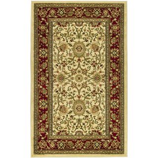 Lyndhurst Collection Majestic Ivory/ Red Rug (33 X 53) (IvoryMeasures 0.375 inch thickTip: We recommend the use of a non skid pad to keep the rug in place on smooth surfaces.All rug sizes are approximate. Due to the difference of monitor colors, some rug 