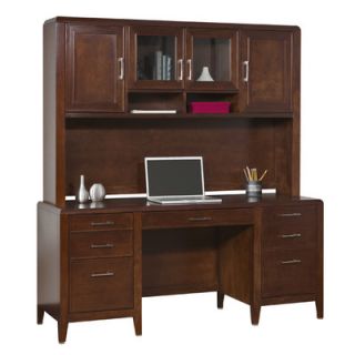 Martin Home Furnishings Concord Double Pedestal Executive Desk with Hutch MXF