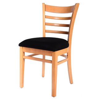 Ladder Back Natural/ Black Wood Dining Chairs