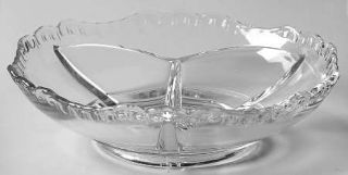 Cambridge Gadroon Clear 3 Part Relish Dish   Stem #3500,Optic,Clear