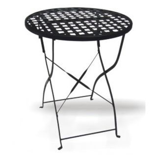 DC America Round Wrought Iron Folding Table with Mesh Top Multicolor   WIT108