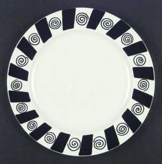 Mikasa Ansonia Dinner Plate, Fine China Dinnerware   Black Geometric Rings On Ri