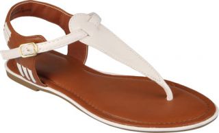 Womens Journee Collection Traffiz 01   White Thong Sandals