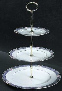 Wedgwood Waverley 3 Tiered Serving Tray (DP, SP, BB), Fine China Dinnerware   Bl
