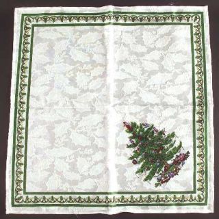 Spode Christmas Tree Green Trim 20 Cloth Napkin, Fine China Dinnerware   Newer