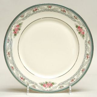 Lenox China Country Romance Salad Plate, Fine China Dinnerware   Green Bands,Pin