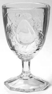 Jeannette Baltimore Pear Clear Water Goblet   Pressed, Clear,Pear Design,Circa 1