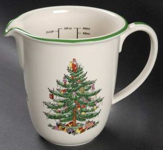 Spode Christmas Tree Green Trim 30 Oz Measuring Jug, Fine China Dinnerware   New