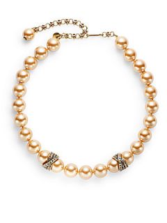 Classic Kiss Beaded Necklace   Champagne