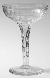Rock Sharpe Monoco Hollow Stem Champagne/Tall Sherbet   Stem #1008, Cut Floral &
