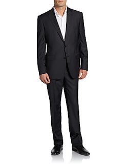 Two Button Single Breasted Suit   Black