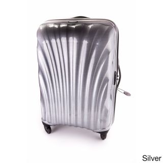 Samsonite Cosmolite 27 inch Medium Hardside Spinner Upright Suitcase (Black, SilverWeight: 8 lbsPockets: 1Dimension: 27 inches high x 19 inches wide x 10.5 inches deep Hardside Exterior Fixed TSA combination lock Wheel handle has carry handle position Zip