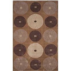 Dynasty Hand tufted Brown/ Ivory Rug (36 X 56) (Polyacrylic Pile height: 1.5 inchesStyle: TraditionalPrimary color: BrownSecondary color: Ivory, tanPattern: Geometric Tip: We recommend the use of a non skid pad to keep the rug in place on smooth surfaces.
