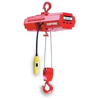 Coffing Light Duty Electric Hoists   Wire Rope Hoist   500 Lb. Capacity