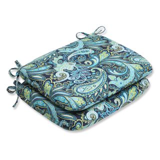 Pillow Perfect Pretty Paisley Navy Rounded Corners Seat Outdoor Cushions (set Of 2) (Blue/greenClosure Sewn seam closureUV protection Yes Weather resistant Yes Care instructions Spot clean or hand wash fabric with mild detergentDimensions 15.5 inches