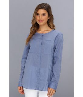 Calvin Klein Jeans L/S Clean Pocket Shirt Womens Long Sleeve Pullover (Blue)
