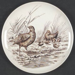 Spode Game Birds Brown Bread & Butter Plate, Fine China Dinnerware   Brown, Game