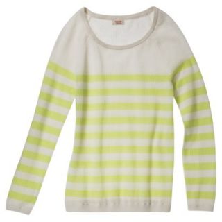 Mossimo Supply Co. Juniors Mesh Striped Sweater   Dogbone/Limesand S(3 5)
