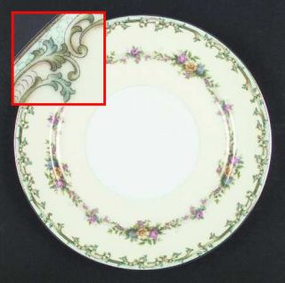 Noritake Lucia Dinner Plate, Fine China Dinnerware   Blue Edge, Floral And Scrol
