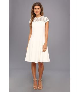 Calvin Klein Aline w/ Crichet S/L Top Dress Womens Dress (Beige)