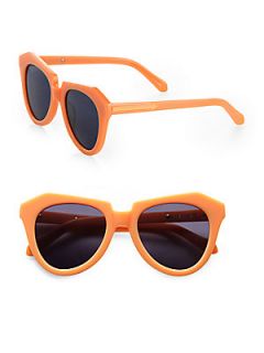 Karen Walker Number One Plastic Round Sunglasses   Orange