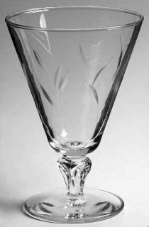 Libbey   Rock Sharpe Simplicity Water Goblet   Stem #3004,Gray Cut C1131,Stemmed