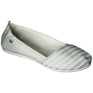 Womens Mad Love Lynnae Striped Loafer   Silver Metallic 6