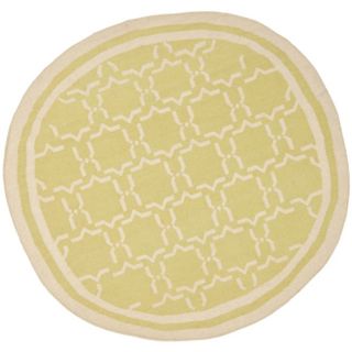 Safavieh Hand woven Moroccan Dhurrie Light Green/ Ivory Wool Rug (8 Round)