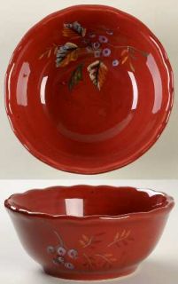 Home Trends Arcadia Coupe Soup Bowl, Fine China Dinnerware   Red Background Vari