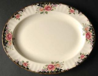 Royal Albert Operetta 13 Oval Serving Platter, Fine China Dinnerware   Pink Ros
