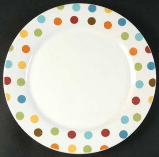 Pier 1 Confetti Dinner Plate, Fine China Dinnerware   Multicolor Dots On White,R