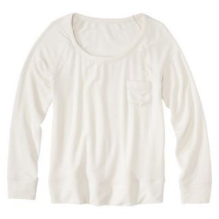 Merona Womens Sweatshirt Top w/Pocket   Sour Cream   XS