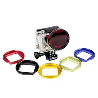 2014 Professional Professional Dive Housing 52mm Lens Adapter Red Filter for Gopro Hero3