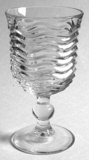 Duncan & Miller Caribbean Clear Water Goblet   Stem #112, Clear, Wavy Deco Desig
