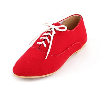 Linen Womens Flat Heel Comfort Oxfords Shoes with Lace up(More Colors)