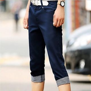 Mens Korean Style Casual Cropped Pants Chinos Shorts(Without Belt And Acc)